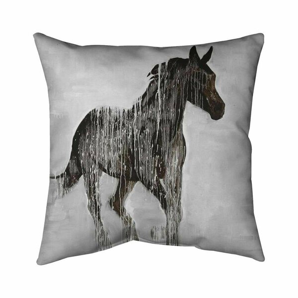 Fondo 26 x 26 in. Abstract Brown Horse-Double Sided Print Indoor Pillow FO2794740